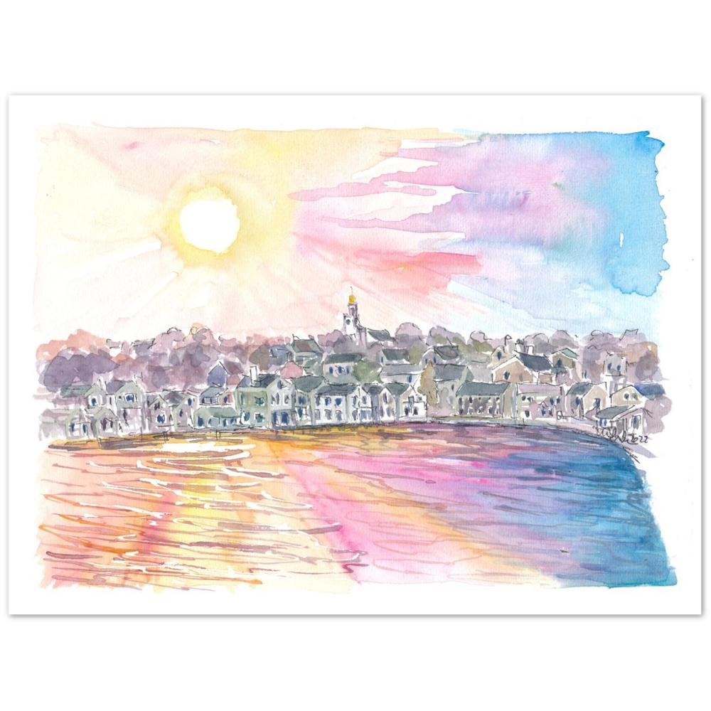 Nantucket Massachusetts Harbour Scene at Sunset