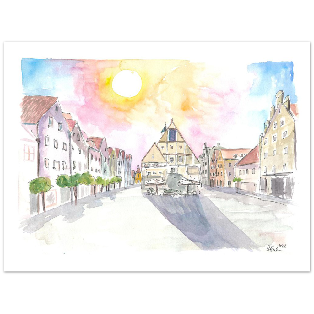 Weiden Old Town Square with City Hall in Upper Palatinate