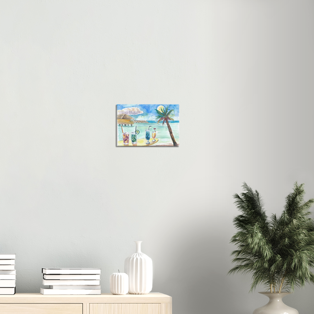 Tropical Sea with Pacific Cocktails At Marquesas Archiepelago - Limited Edition Fine Art Print - Original Painting available