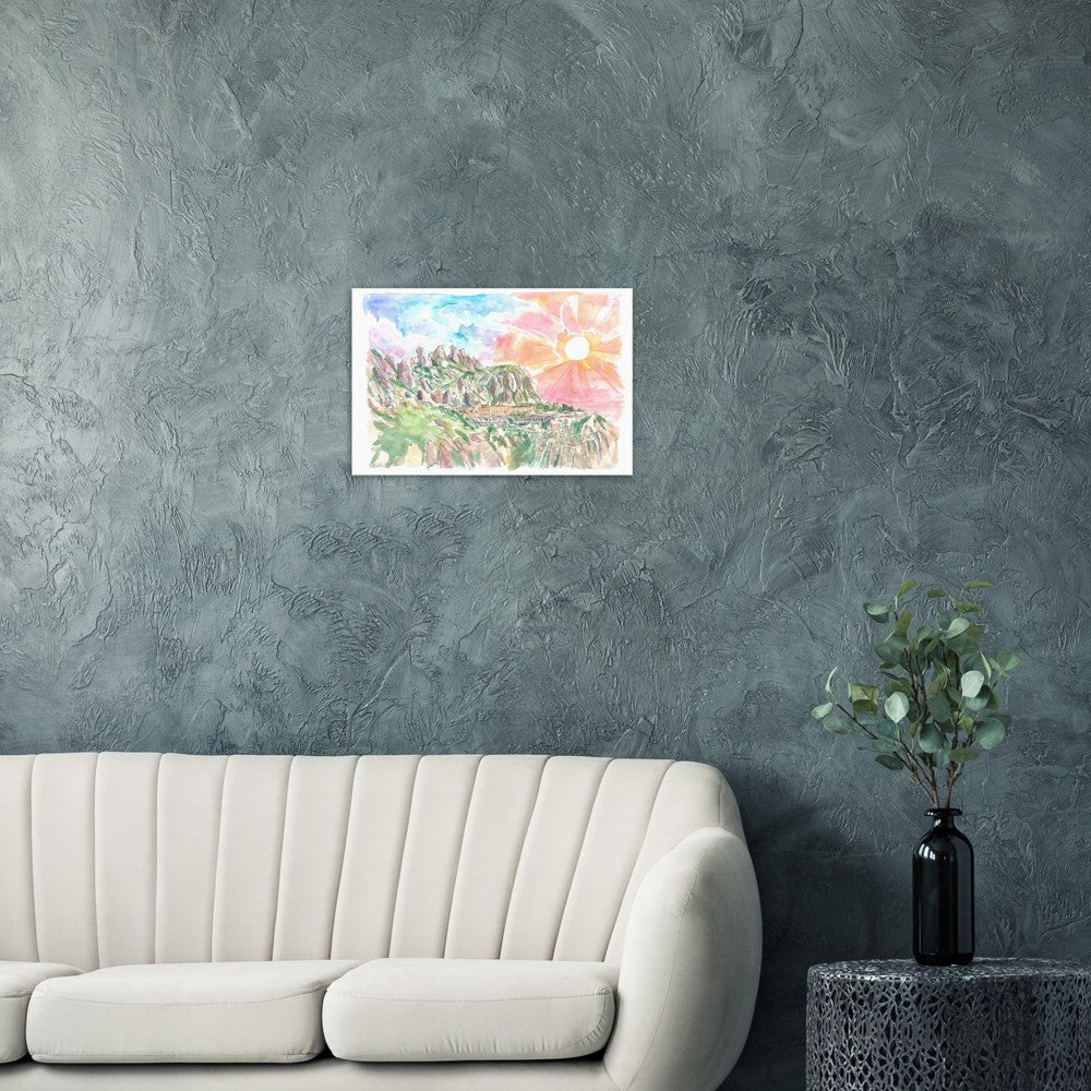 Holy Mountain of Montserrat Spain - Limited Edition Fine Art Print - Original Painting available