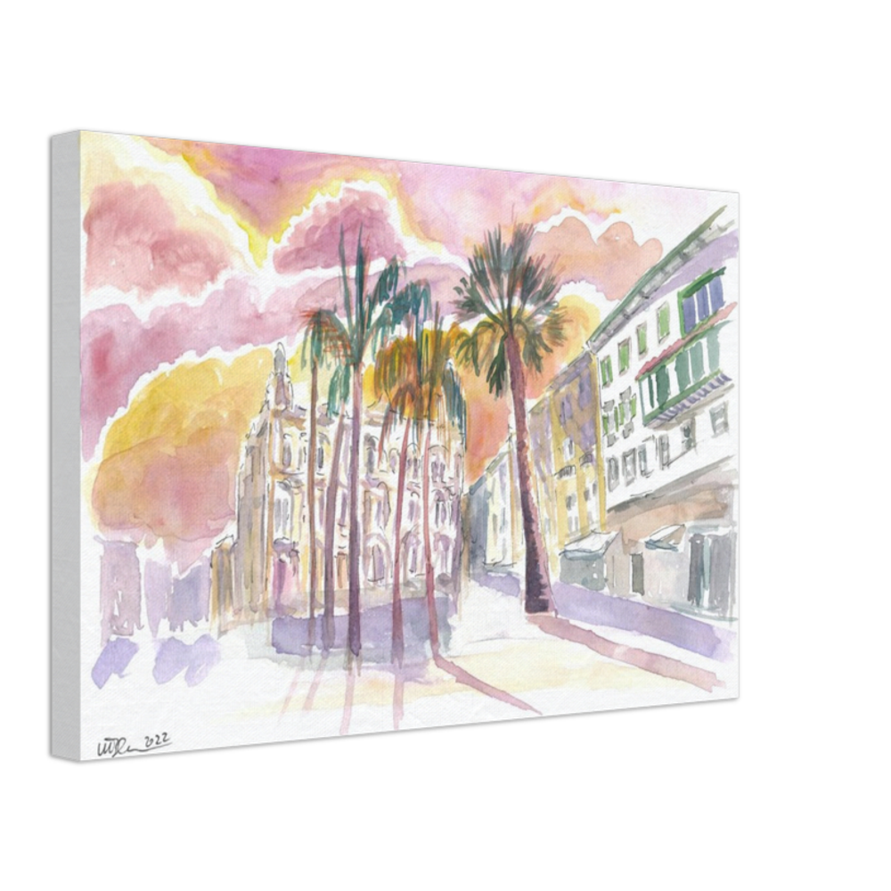 Las Palmas Gran Canary San Francisco Square with Literary Cabinet - Limited Edition Fine Art Print - Original Painting available