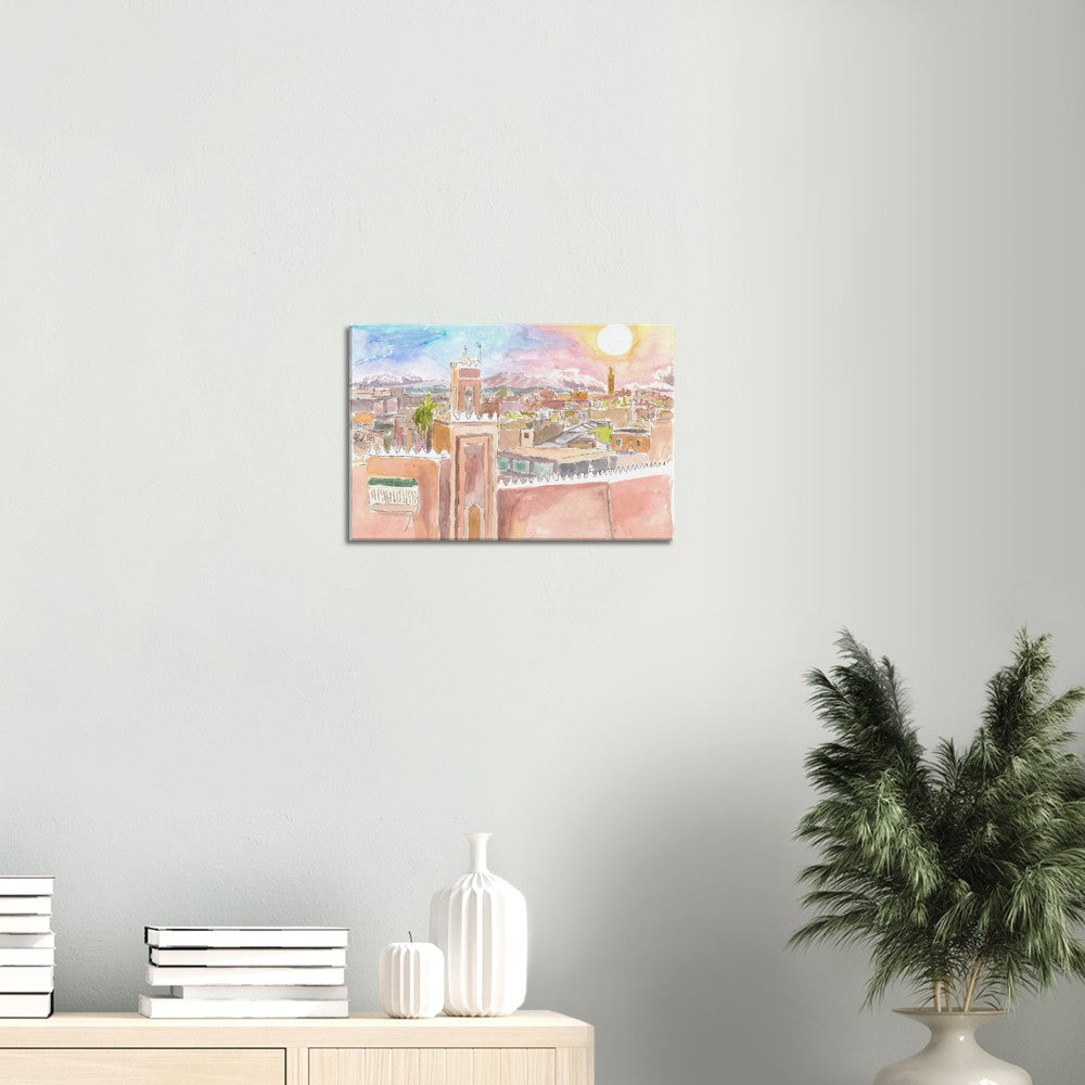 Marrakech View of Walls and Rooftops in Afternoon Sun - Limited Edition Fine Art Print - Original Painting available