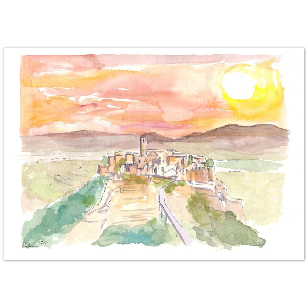 Civita di Bagnoregio Italian Town on a Hill in Sunlight