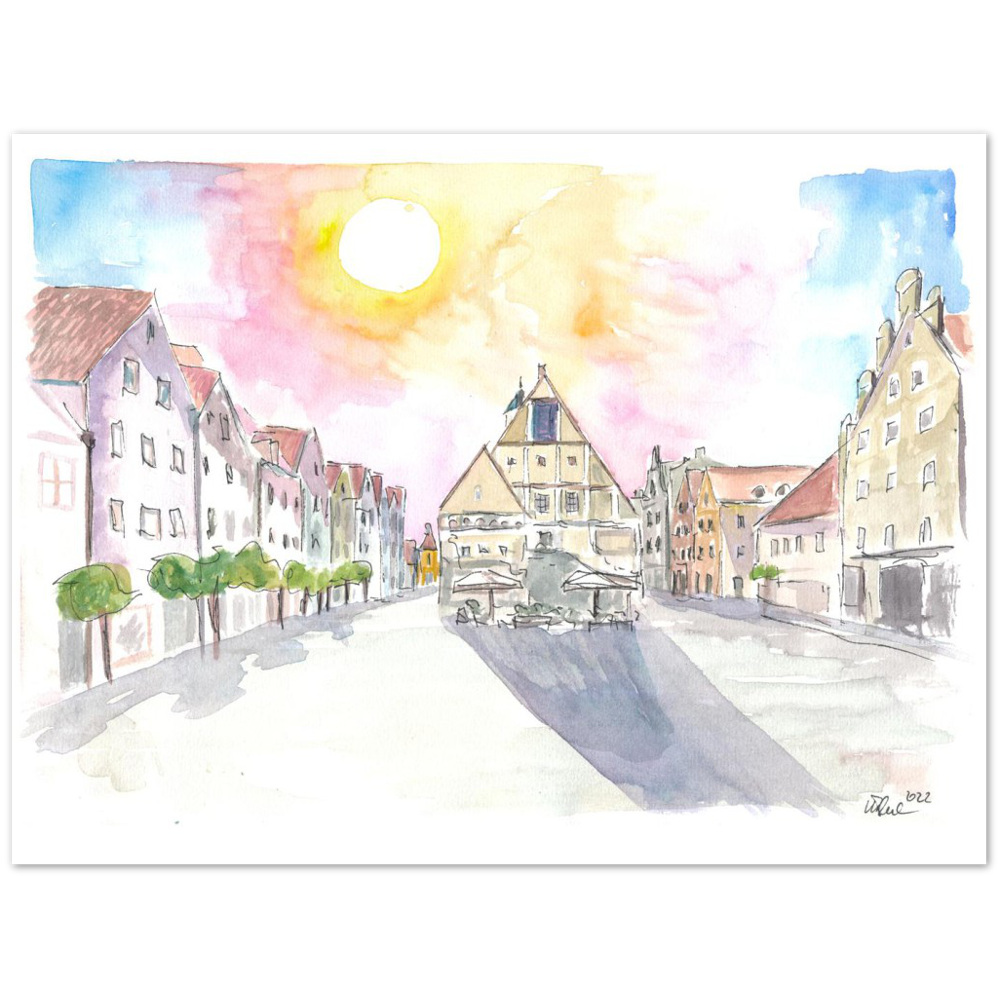 Weiden Old Town Square with City Hall in Upper Palatinate