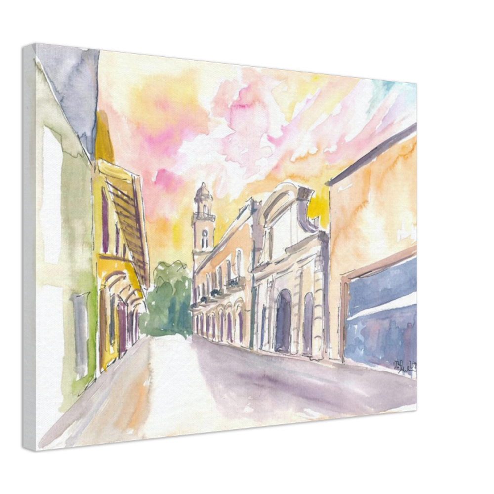 Santo Domingo Watercolor Street Scene Calle el Conde
