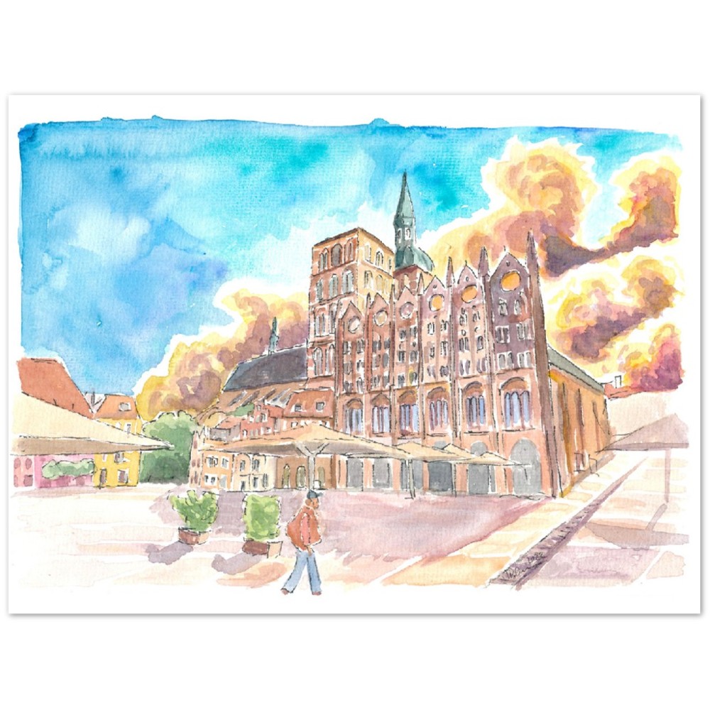 The Gothic City Hall in Stralsund Germany - Limited Edition Fine Art Print - Original Painting available