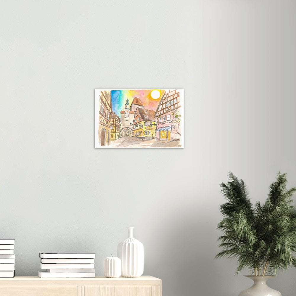Romantic Rothenburg Tauber Markus Tower and Roder Arch - Limited Edition Fine Art Print - Original Painting available