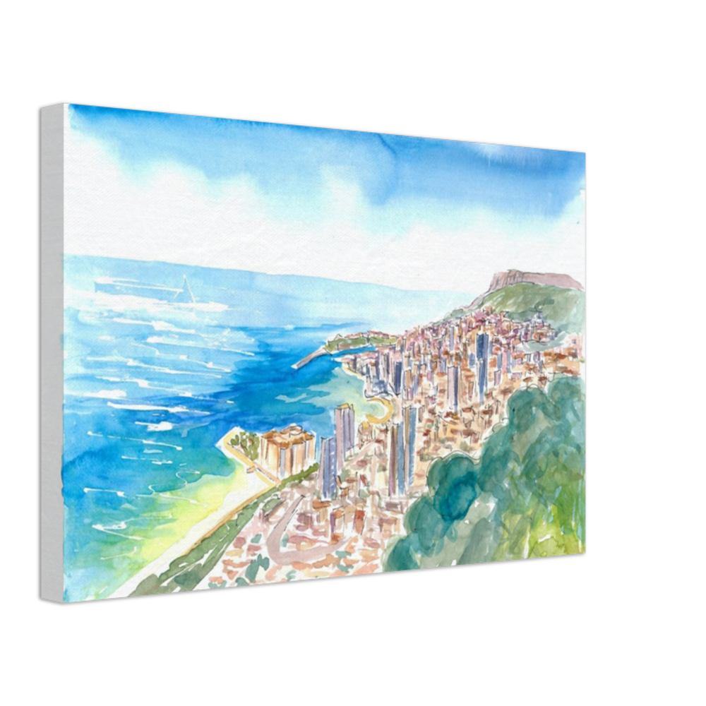 Monaco View From the Mountains With Skyline and Sea