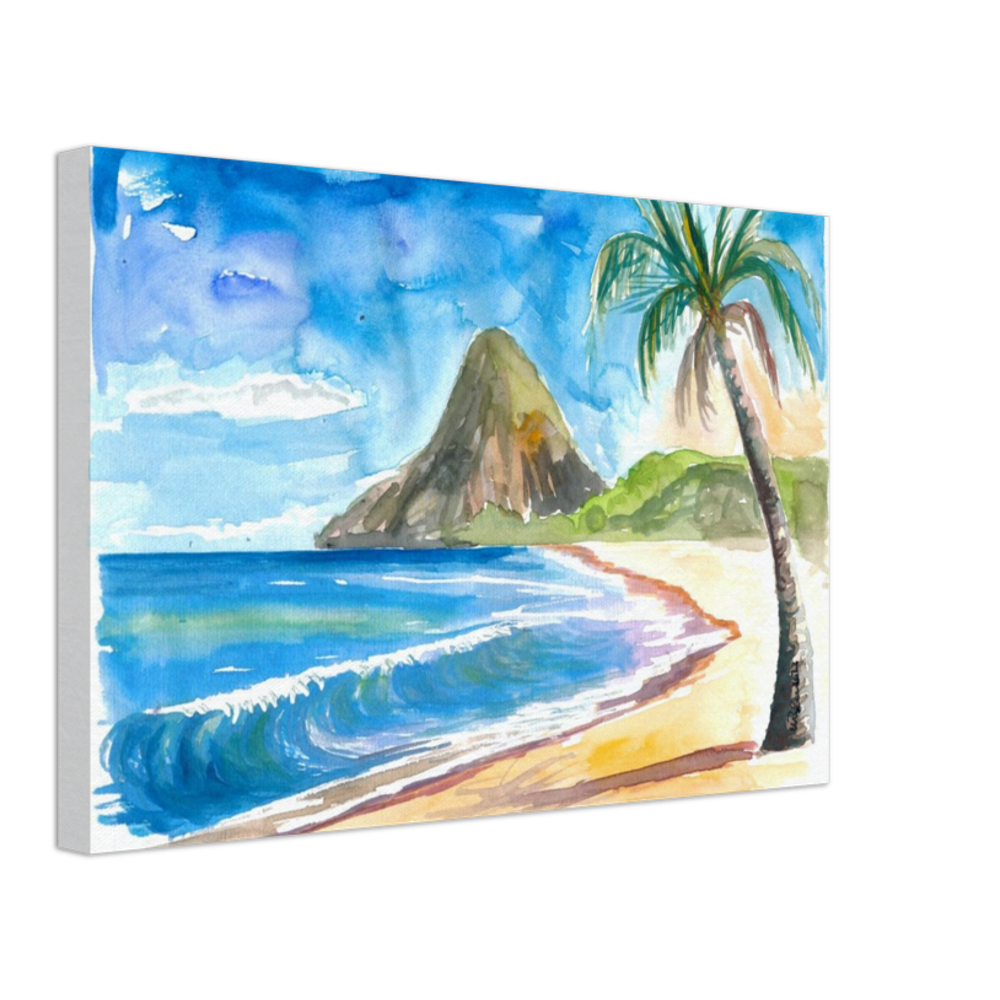Saint Lucia Antilles Dreams With Petit Piton and Beach