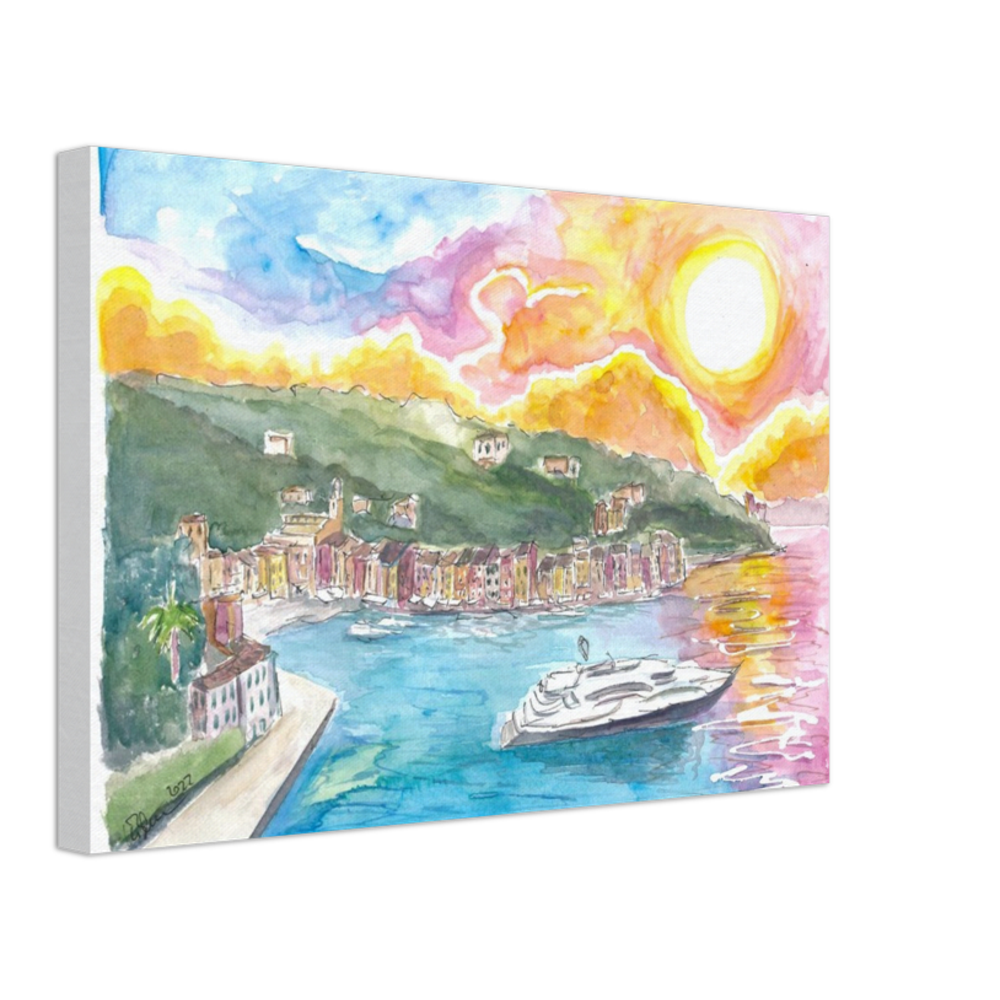 Portofino Italian Dreams with Luxury Yacht and Waterfront - Limited Edition Fine Art Print