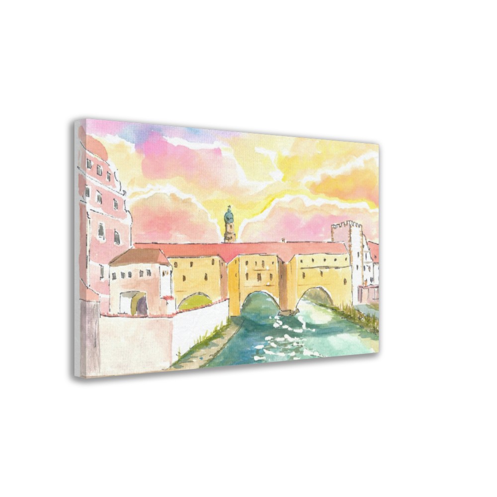 Amberg Bavaria view of famous Stadtbrille River Vils Gate - Limited Edition Fine Art Print - Original Painting available