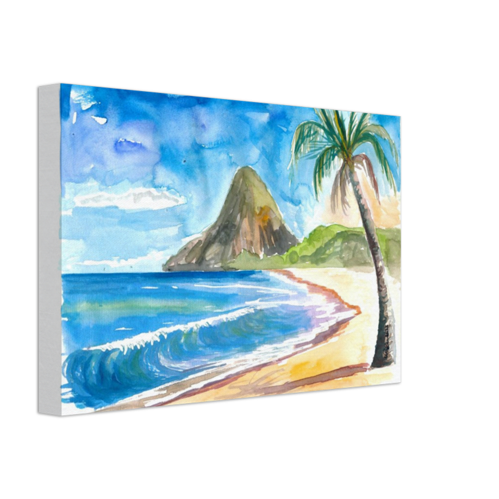 Saint Lucia Antilles Dreams With Petit Piton and Beach