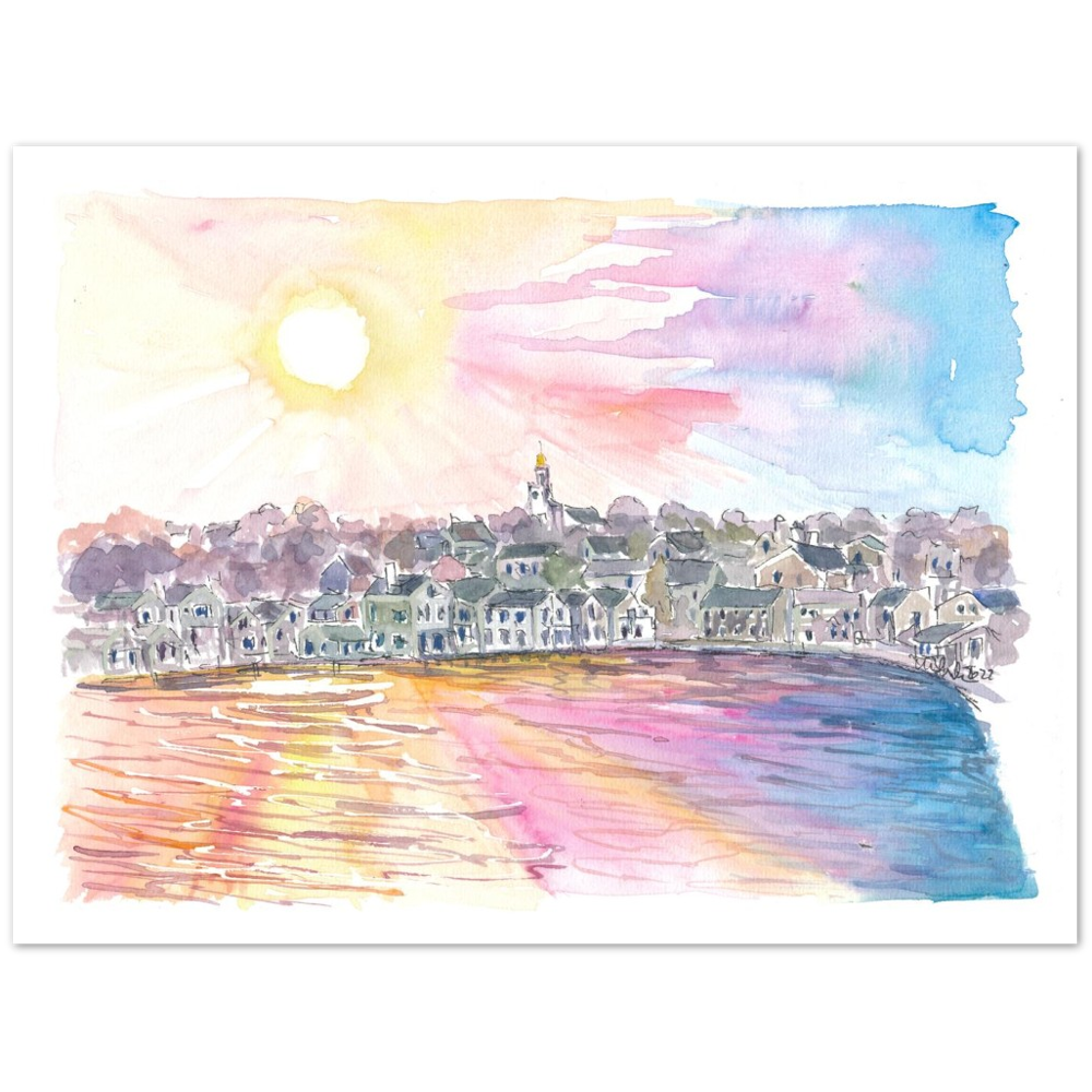 Nantucket Massachusetts Harbour Scene at Sunset