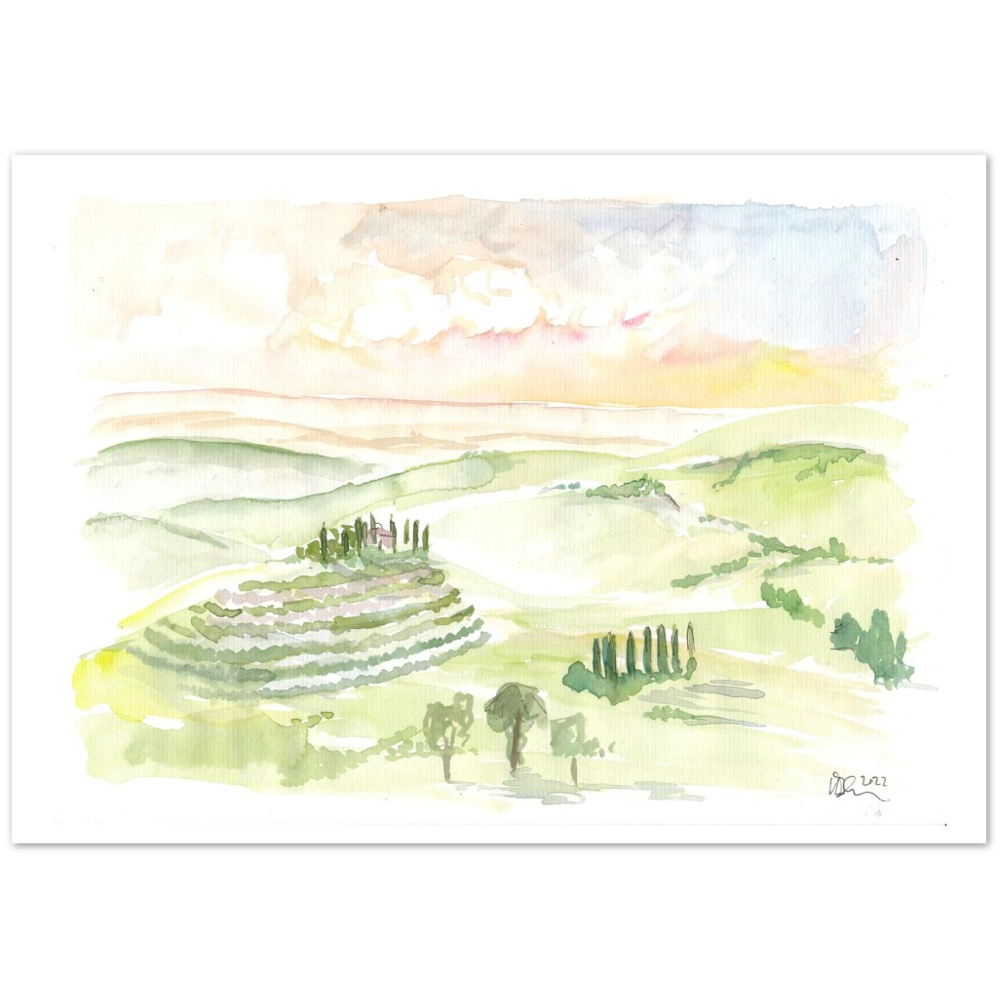 Italian Landscape in Tuscany near d'Orcia