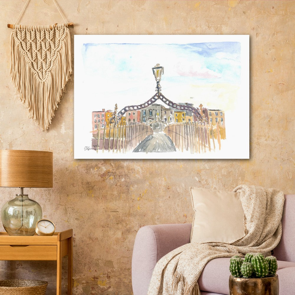 Ha’penny Bridge Impressions in Dublin Droichead na Life - Limited Edition Fine Art Print - Original Painting available
