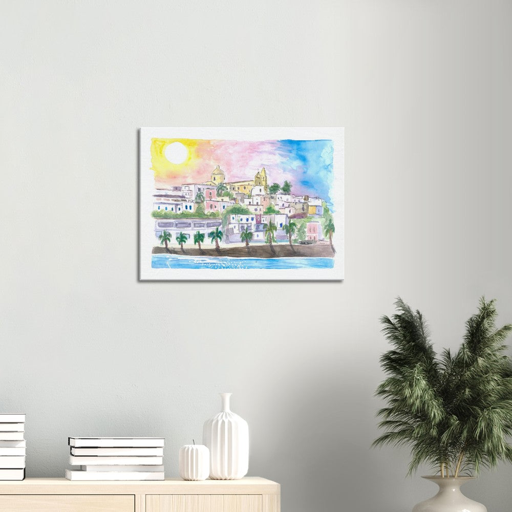 Sunlight over Stromboli Aeolian Islands Italy - Limited Edition Fine Art Print - Original Painting available