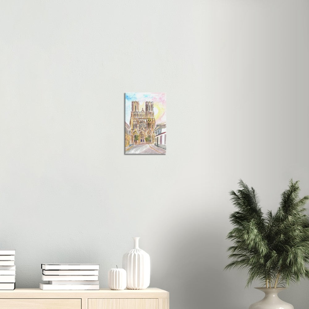 Monumental Reims Cathedral Watercolor Impressions - Limited Edition Fine Art Print -