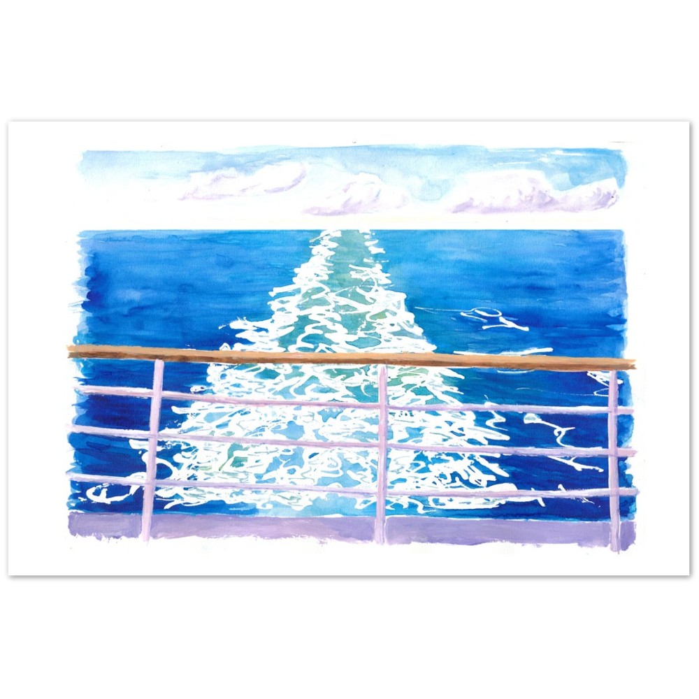 Cruiser Dream from Aft Views with Endless Sea - Limited Edition Fine Art Print - Original Painting available
