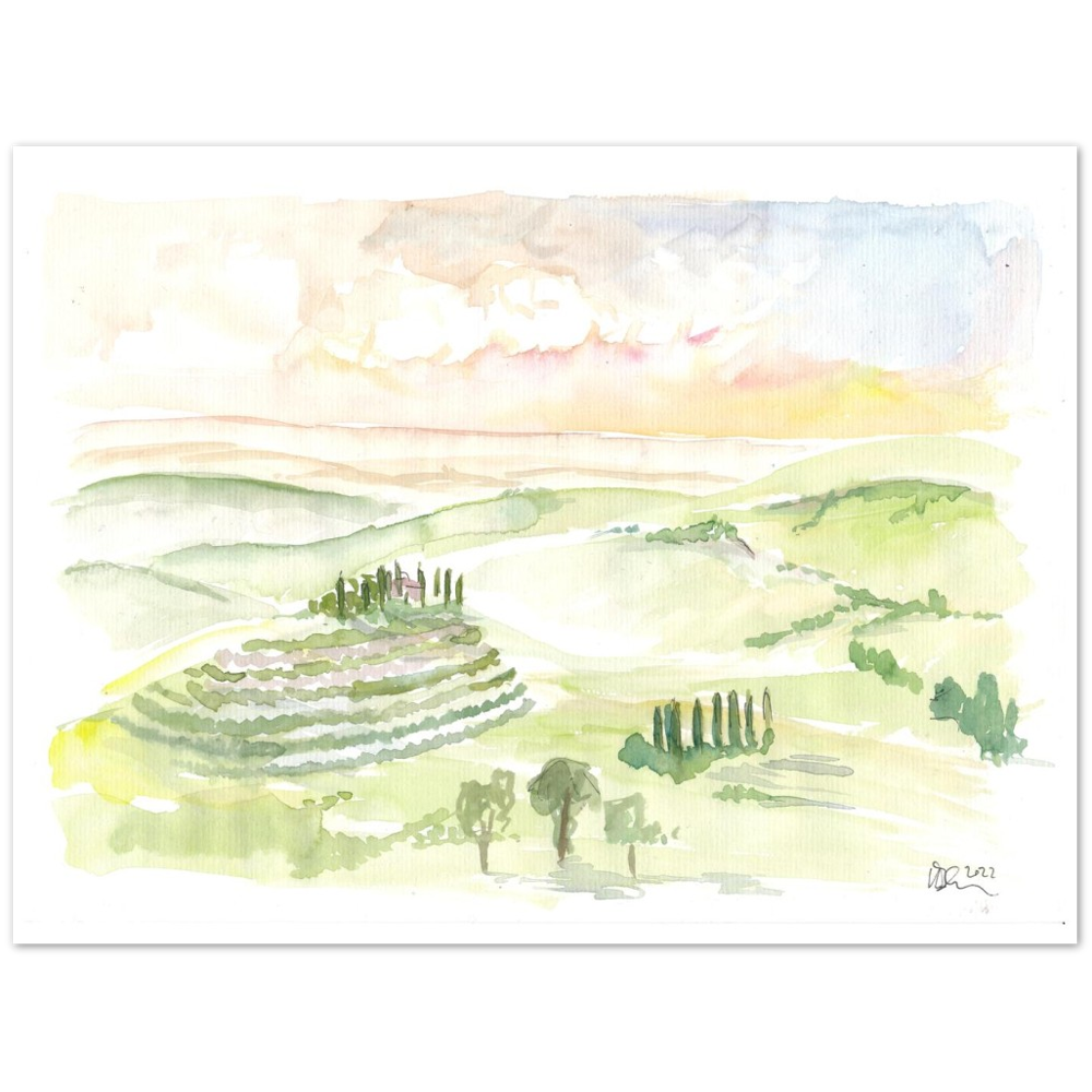 Italian Landscape in Tuscany near d'Orcia