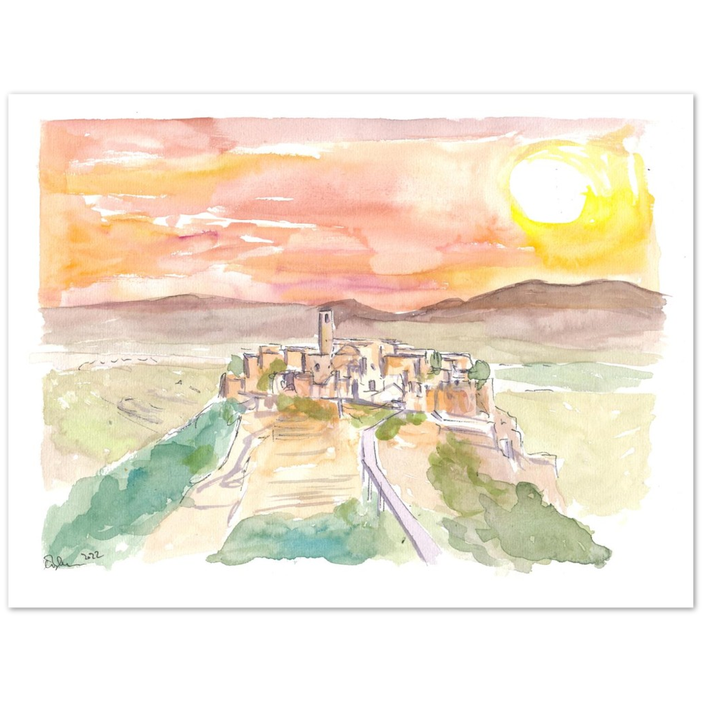 Civita di Bagnoregio Italian Town on a Hill in Sunlight