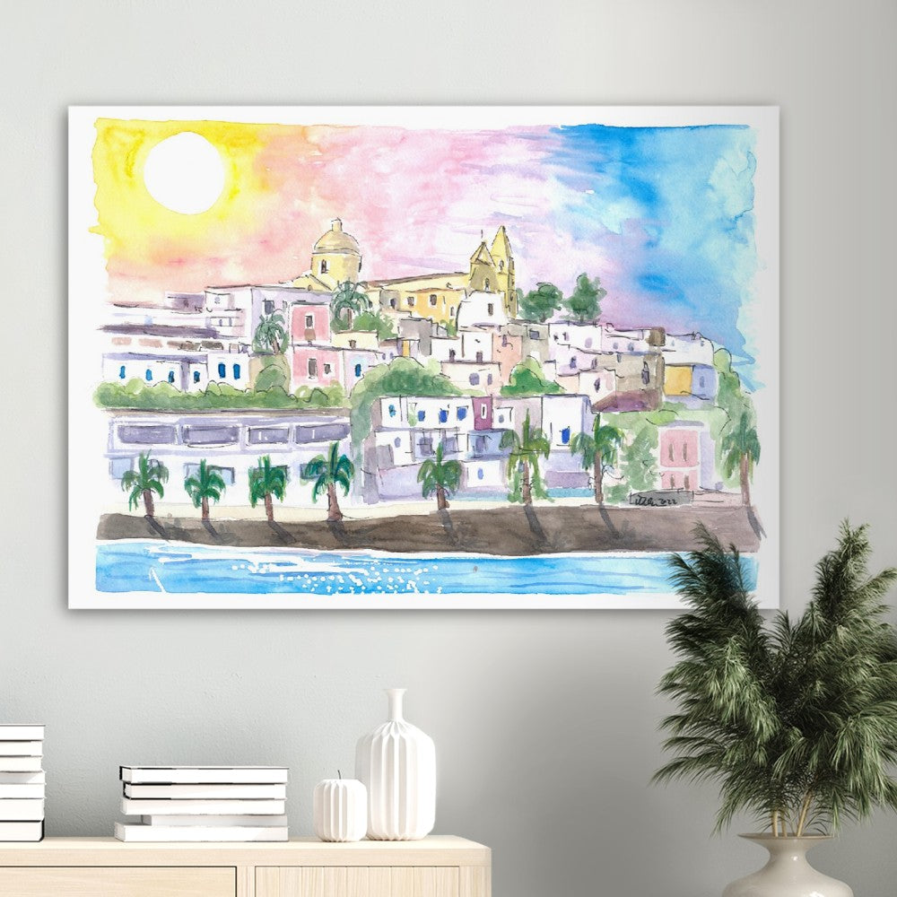 Sunlight over Stromboli Aeolian Islands Italy - Limited Edition Fine Art Print - Original Painting available