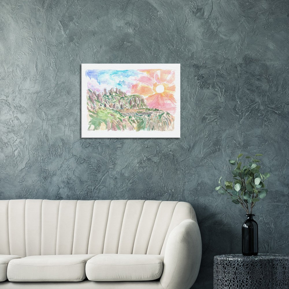 Holy Mountain of Montserrat Spain - Limited Edition Fine Art Print - Original Painting available