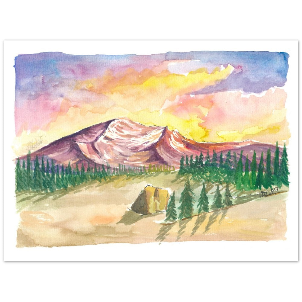 Mystic Mount Shasta in Cascades Ridge California - Limited Edition Fine Art Print - Original Painting available