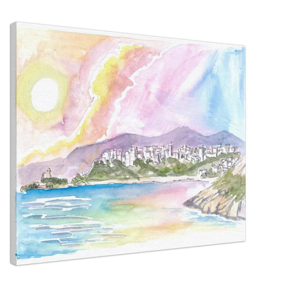 Sperlonga Mediterranean Coastal Scene in Southern Italy - Limited Edition Fine Art Print - Original Painting available