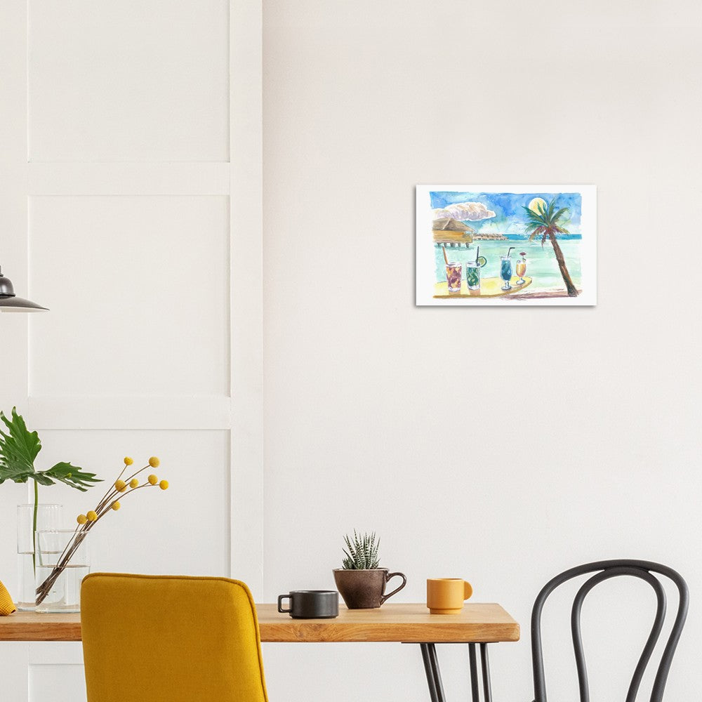 Tropical Sea with Pacific Cocktails At Marquesas Archiepelago - Limited Edition Fine Art Print - Original Painting available