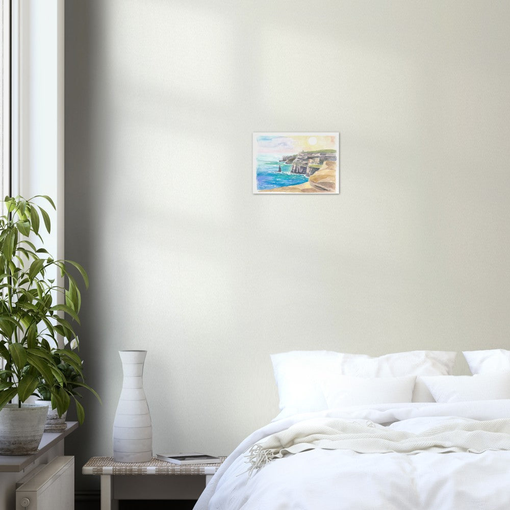 Coastline of Cliffs of Moher in Ireland with Atlantic Ocean - Limited Edition Fine Art Print - Original Painting available