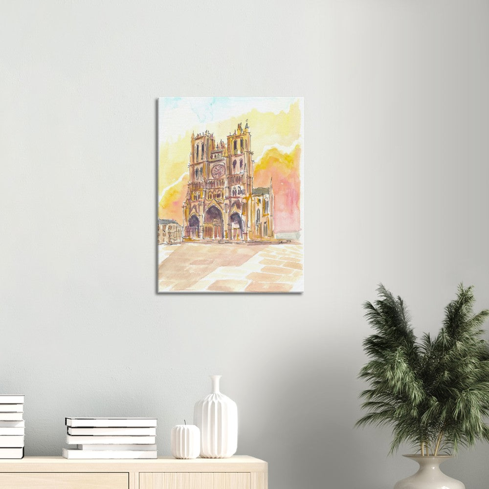 Impressive Cathedral Basilica of Our Lady of Amiens - Limited Edition Fine Art Print - Original Painting available