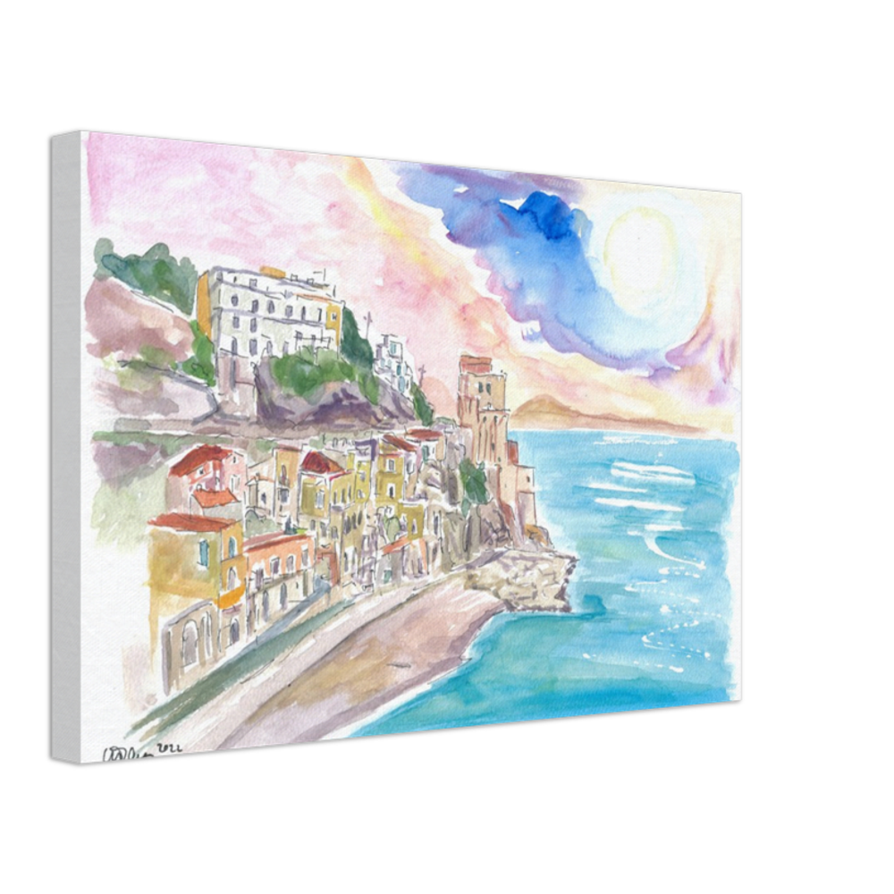 Cruising Amalfitana with View of Cetara Italy - Limited Edition Fine Art Print - Original Painting available