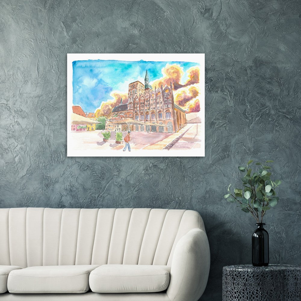 The Gothic City Hall in Stralsund Germany - Limited Edition Fine Art Print - Original Painting available