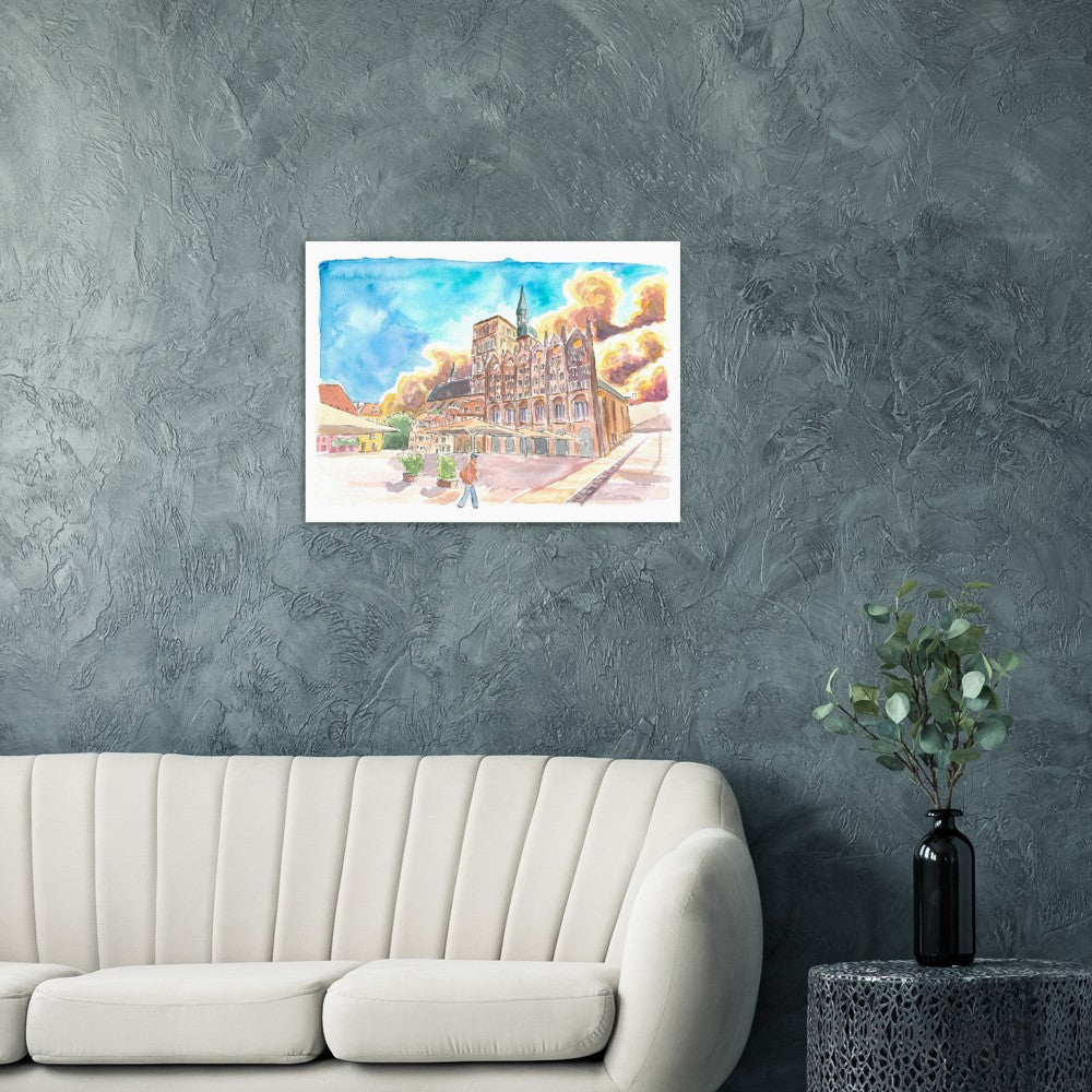 The Gothic City Hall in Stralsund Germany - Limited Edition Fine Art Print - Original Painting available