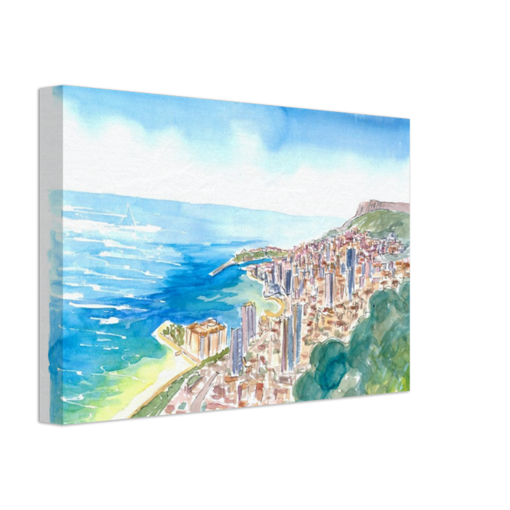 Monaco View From the Mountains With Skyline and Sea