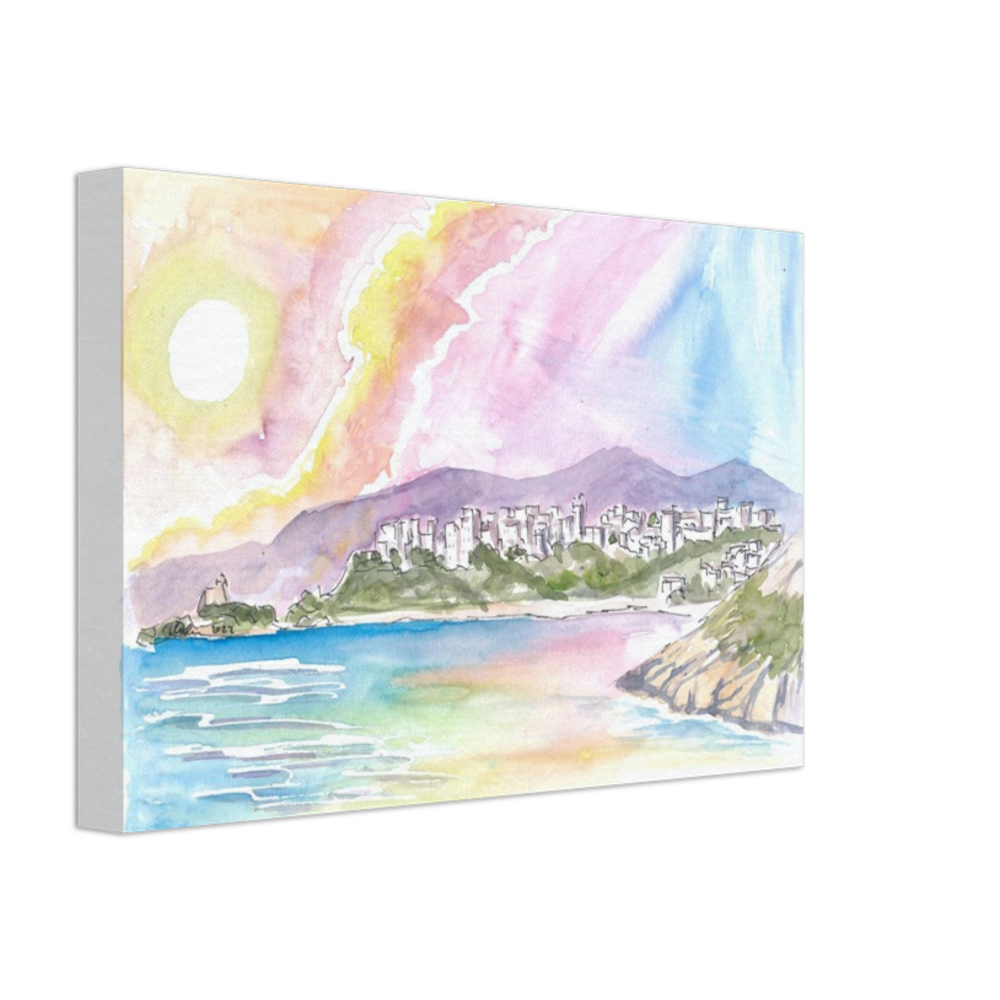 Sperlonga Mediterranean Coastal Scene in Southern Italy - Limited Edition Fine Art Print - Original Painting available