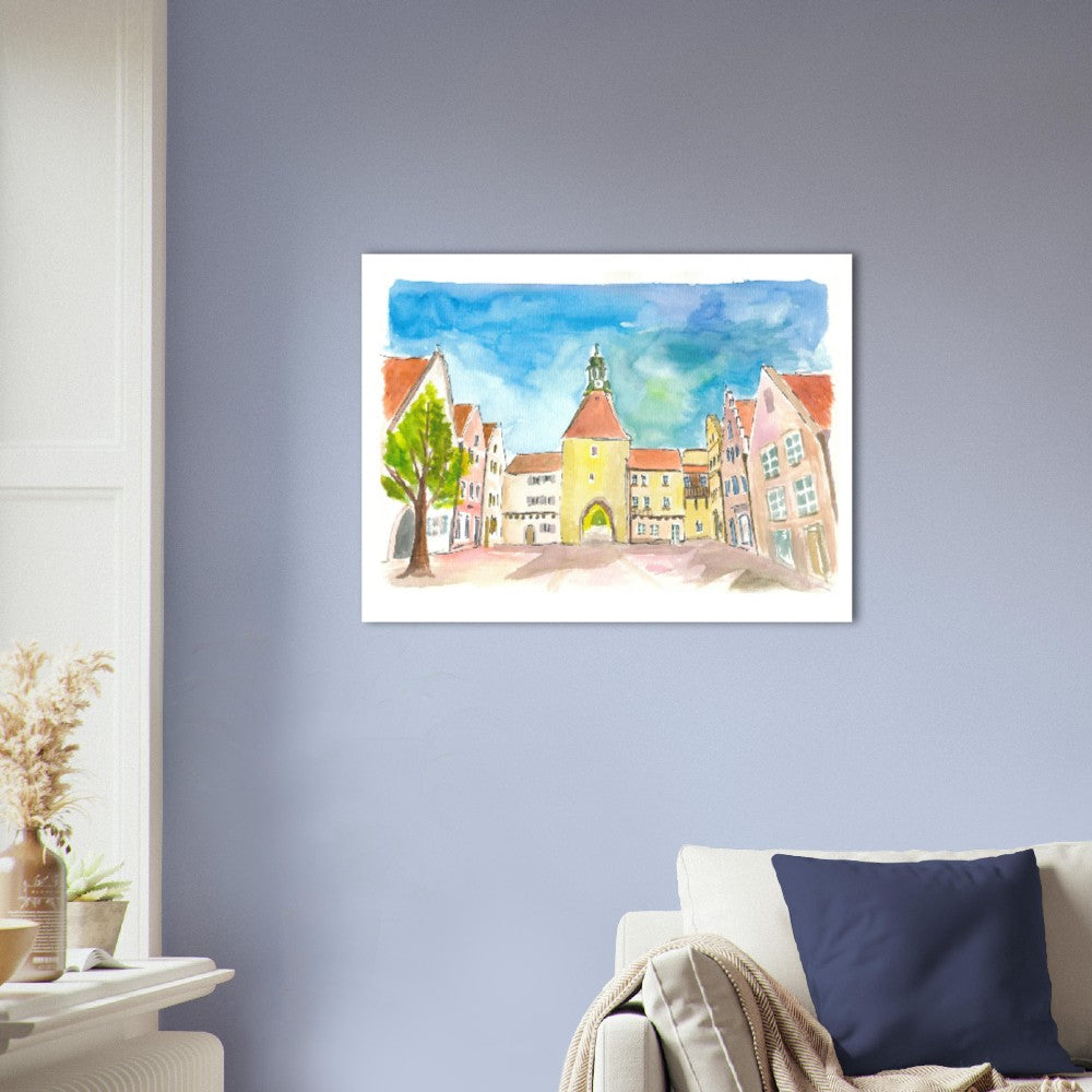 Weiden Bavaria Lower Market Square with Gate and Medieval Houses - Limited Edition Fine Art Print - Original Painting available