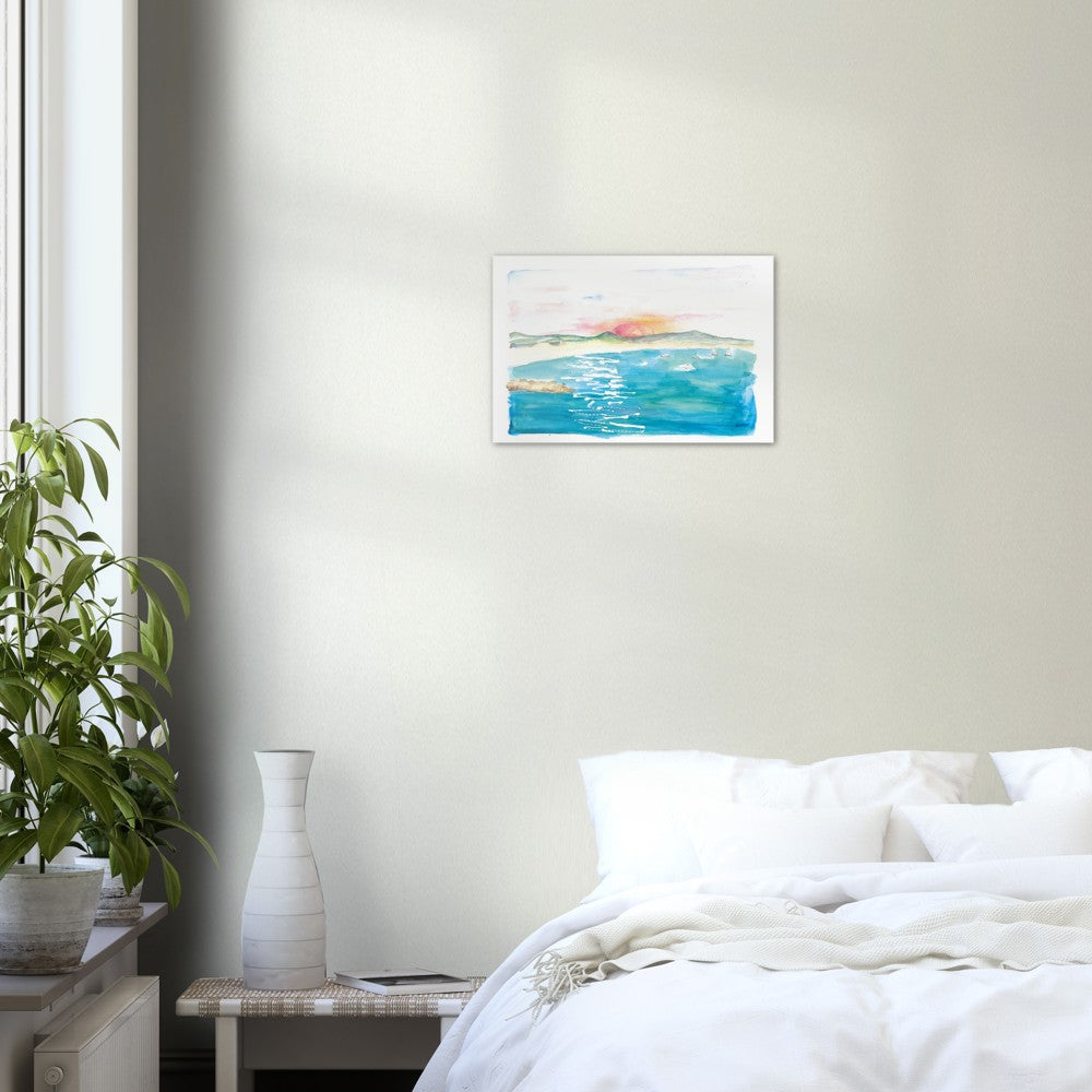 Caribbean Tropical Sunset Scene with Turquoise Waters - Limited Edition Fine Art Print