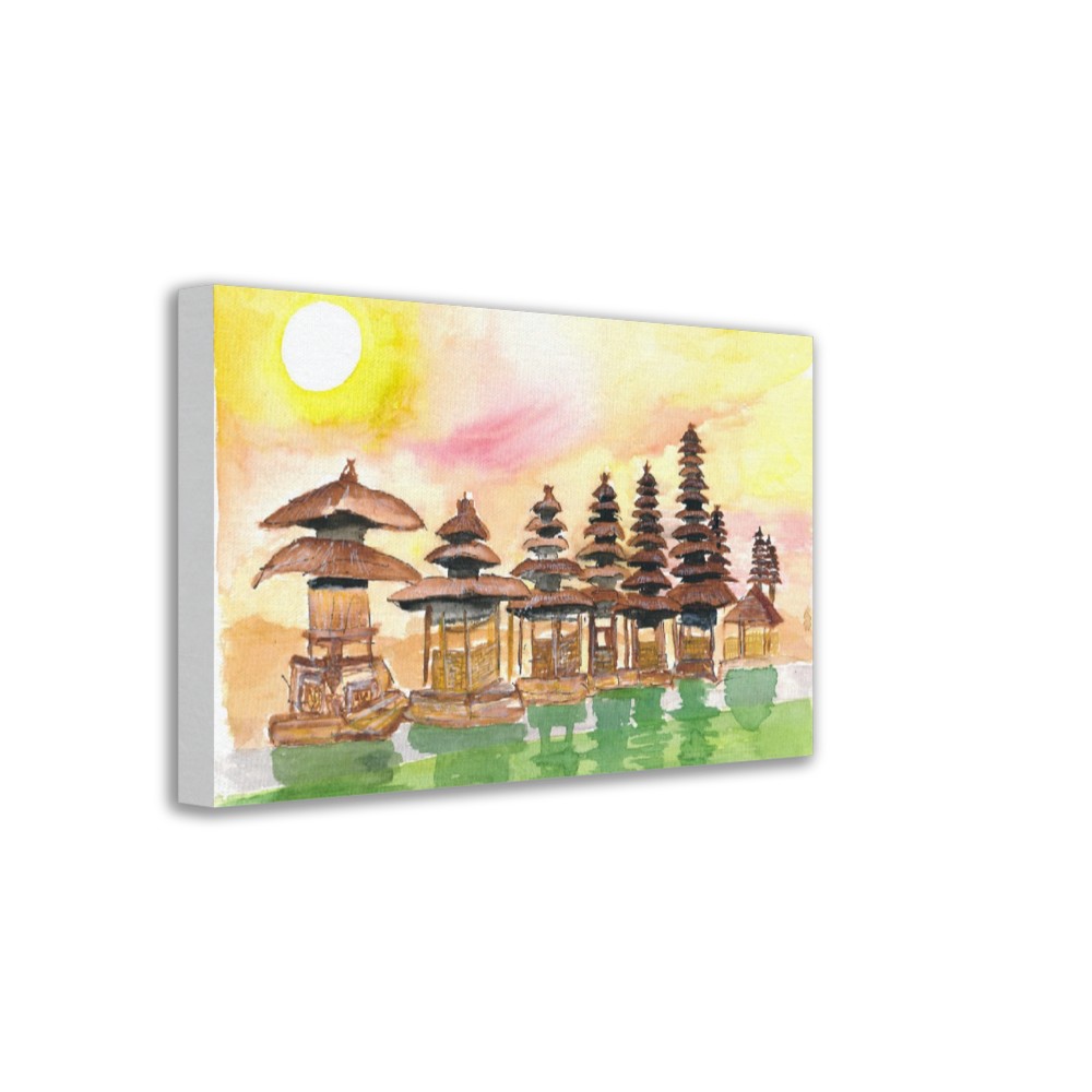 Sunset over stunning Balinese Temple and Garden in Indonesia - Limited Edition Fine Art Print - Original Painting available