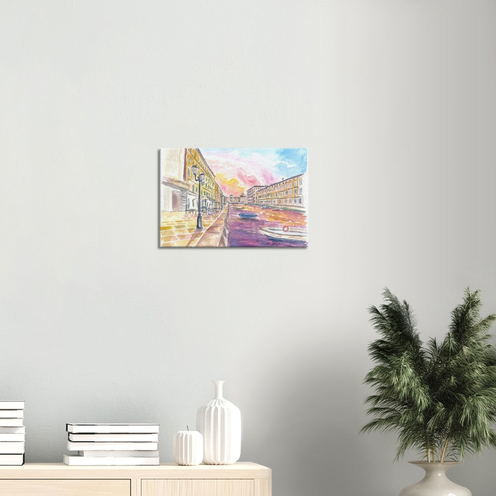 Canal Grande in Trieste Italy at Sunset - Limited Edition Fine Art Print - Original Painting available