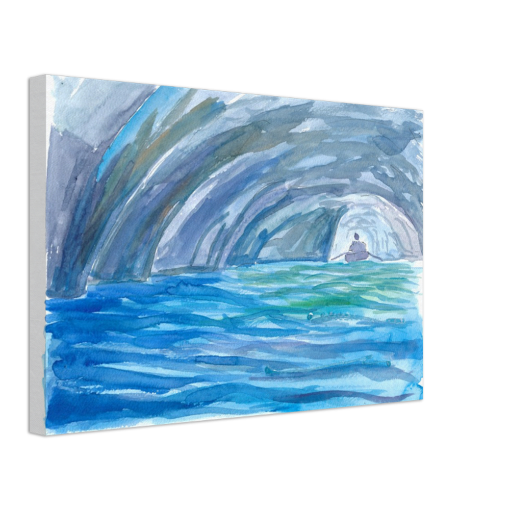 Grotta Azzurra - A Blue Grotto Capri Boat Excursion - Limited Edition Fine Art Print - Original Painting available