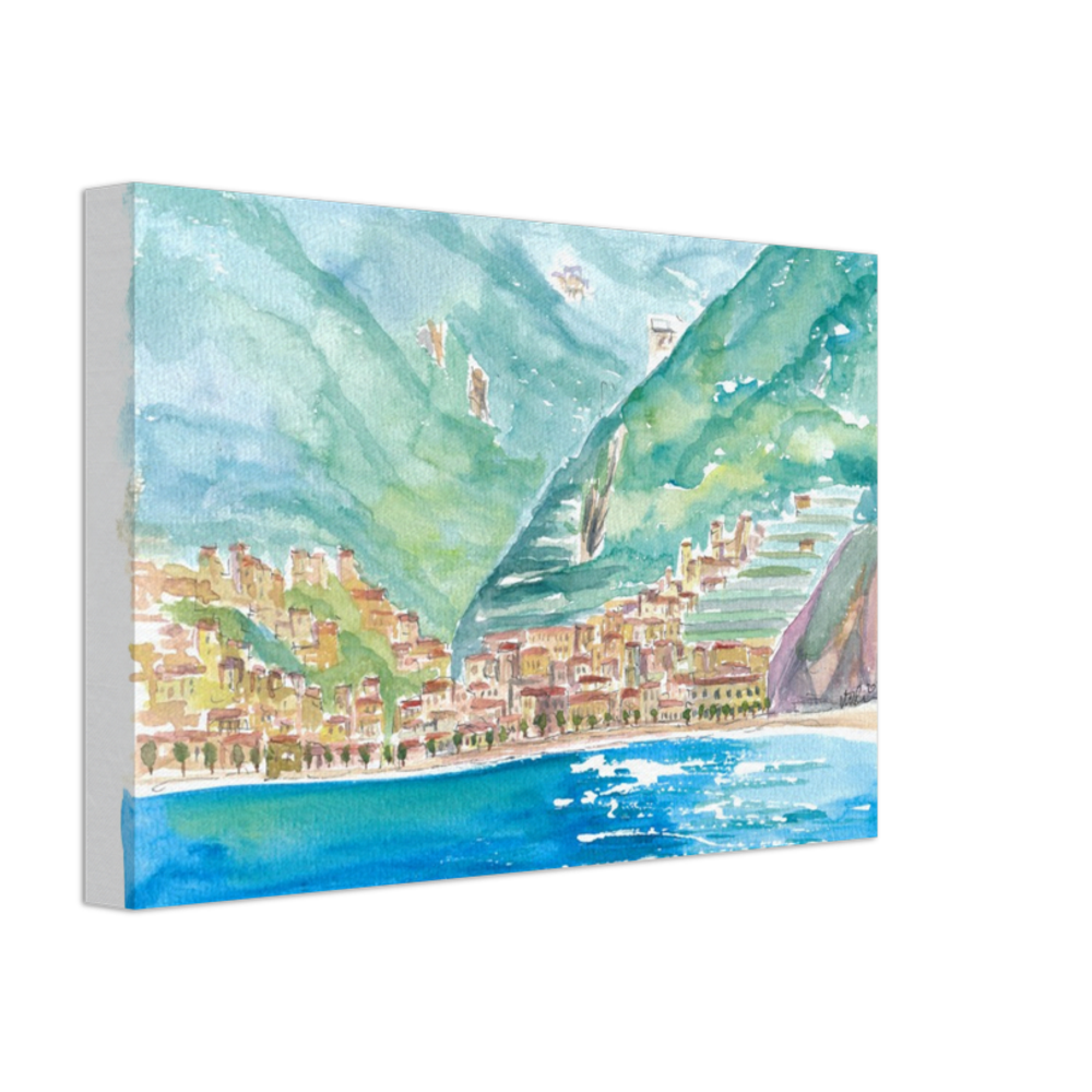 Minori on Amalfi Coast View from Mediterranean Sea - Limited Edition Fine Art Print - Original Painting available