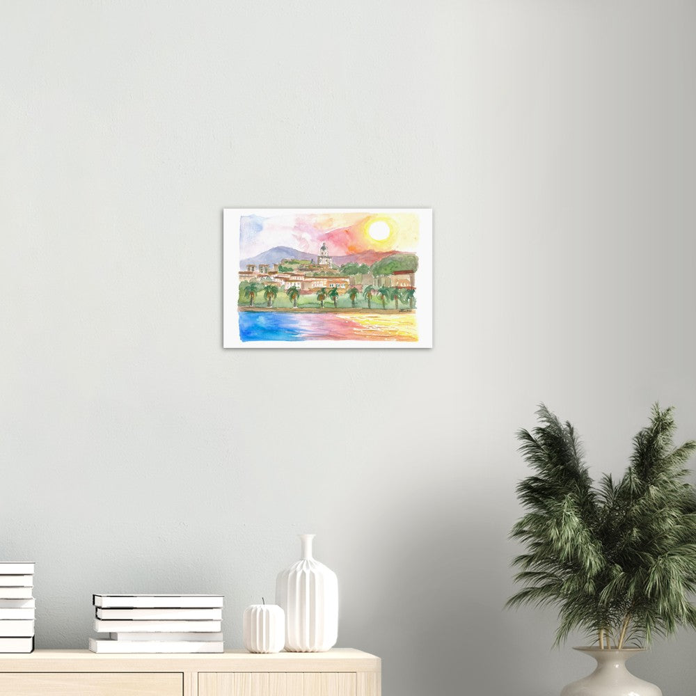 Messina Sicily City View from Mediterranean Sea - Limited Edition Fine Art Print - Original Painting available
