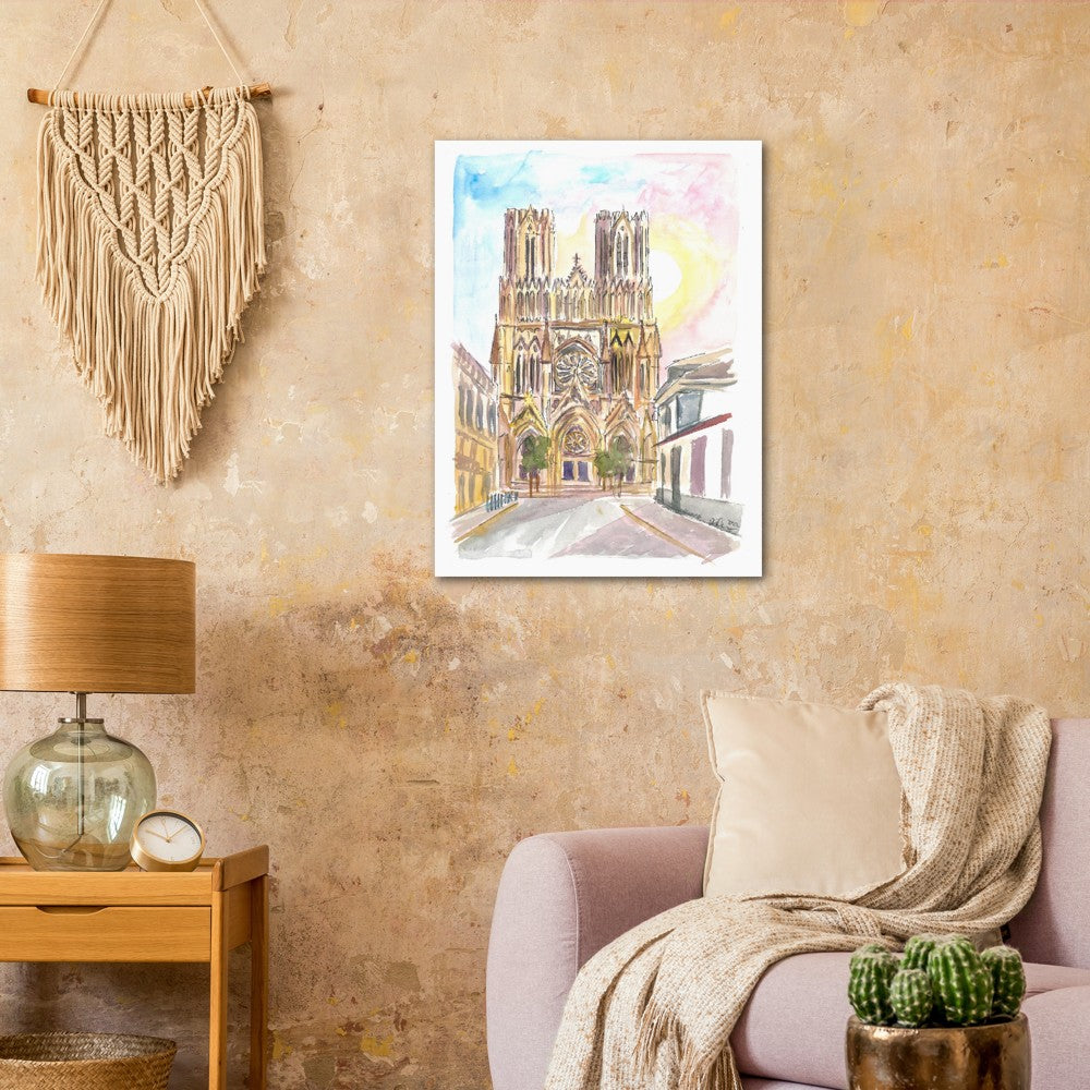 Monumental Reims Cathedral Watercolor Impressions - Limited Edition Fine Art Print -