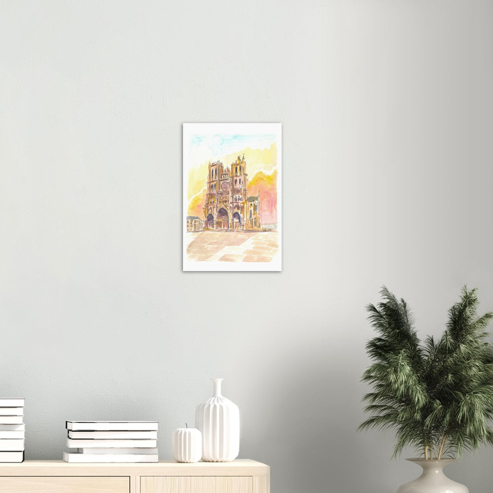 Impressive Cathedral Basilica of Our Lady of Amiens - Limited Edition Fine Art Print - Original Painting available