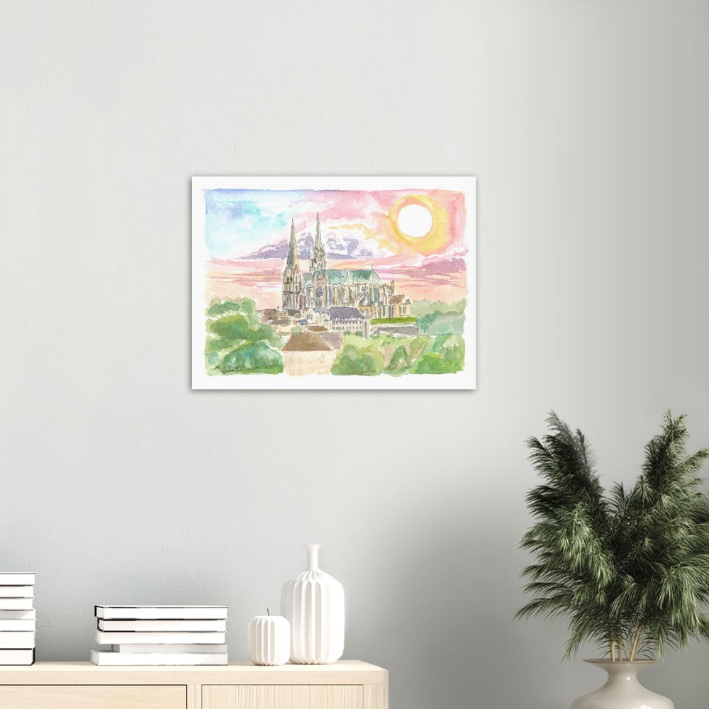 Amazing Gothic Cathedral of Our Lady of Chartres - Limited Edition Fine Art Print - Original Painting available