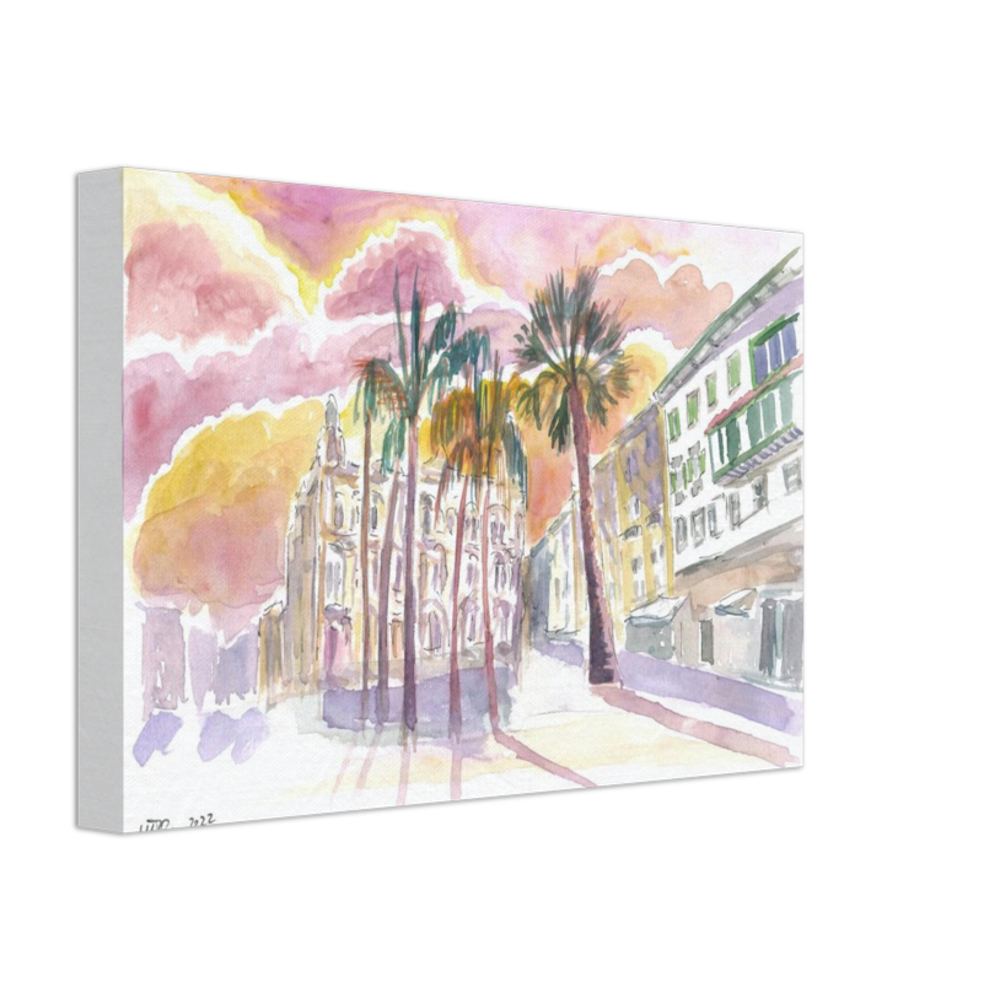 Las Palmas Gran Canary San Francisco Square with Literary Cabinet - Limited Edition Fine Art Print - Original Painting available