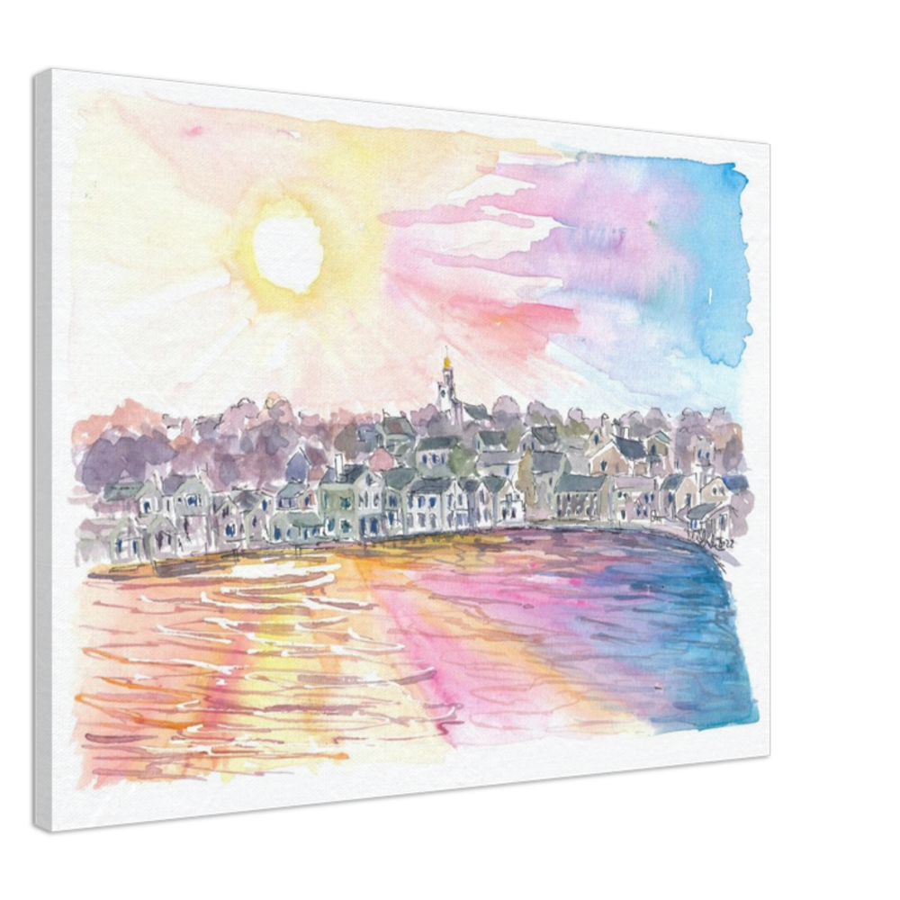 Nantucket Massachusetts Harbour Scene at Sunset