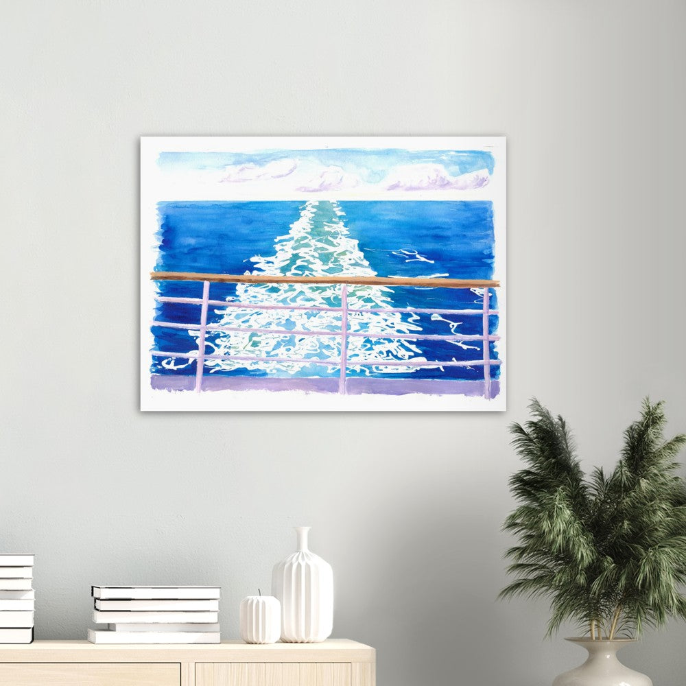 Cruiser Dream from Aft Views with Endless Sea - Limited Edition Fine Art Print - Original Painting available