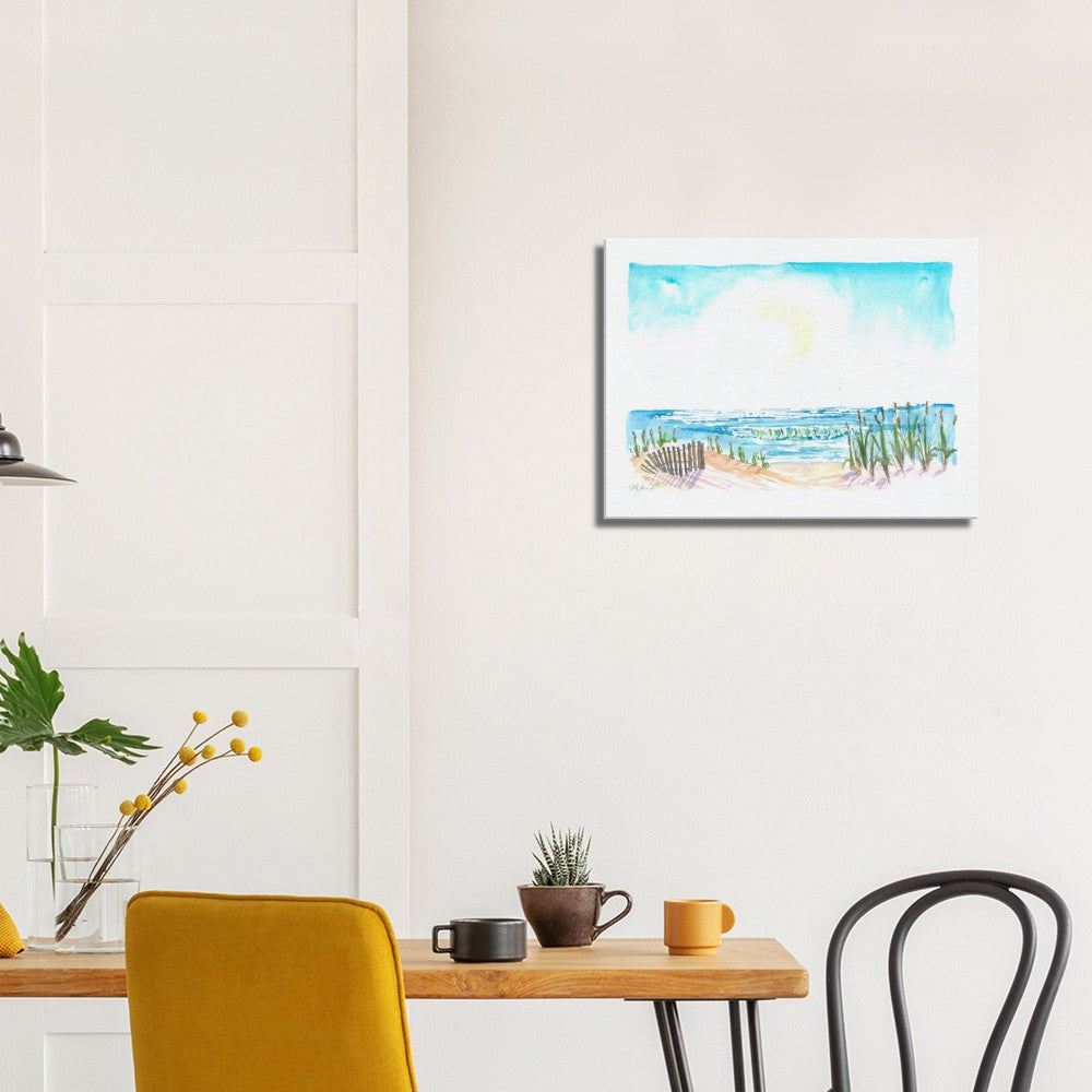 Beach Dunes with Picket Fence and Sea View - Limited Edition Fine Art Print - Original Painting available